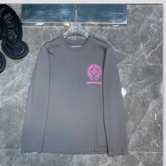 Chrome Hearts Pink Graphic Long Sleeve Tee - Charcoal